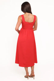 Midi Dress in red