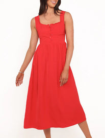 Midi Dress in red